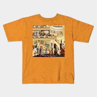 Art Deco Shopping Center (Boosted Color) Kids T-Shirt